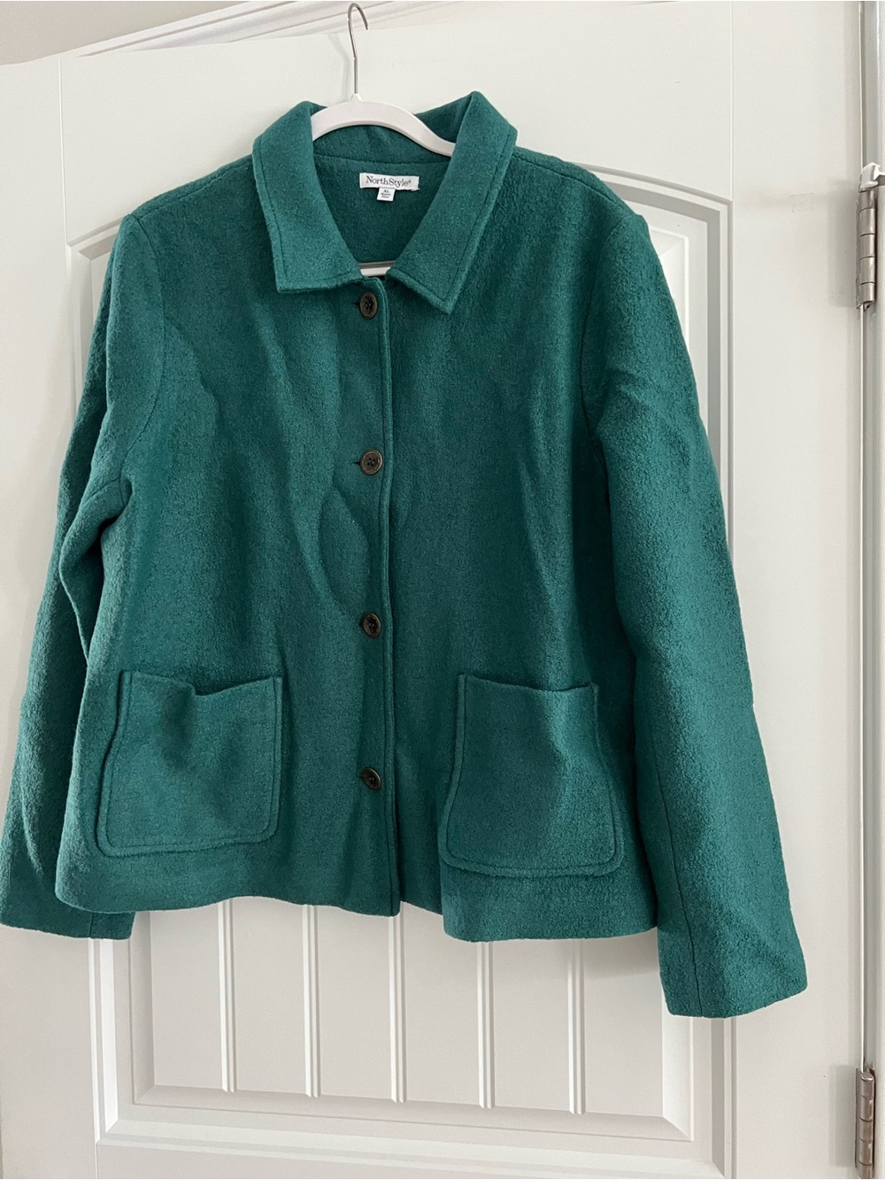 NorthStyle Teal Button-Up Pea Coat